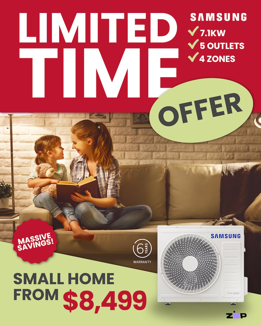 Limited Time Offer - New Ducted Airconditioning System - Samsung 7.1kW Small Home from $8,499